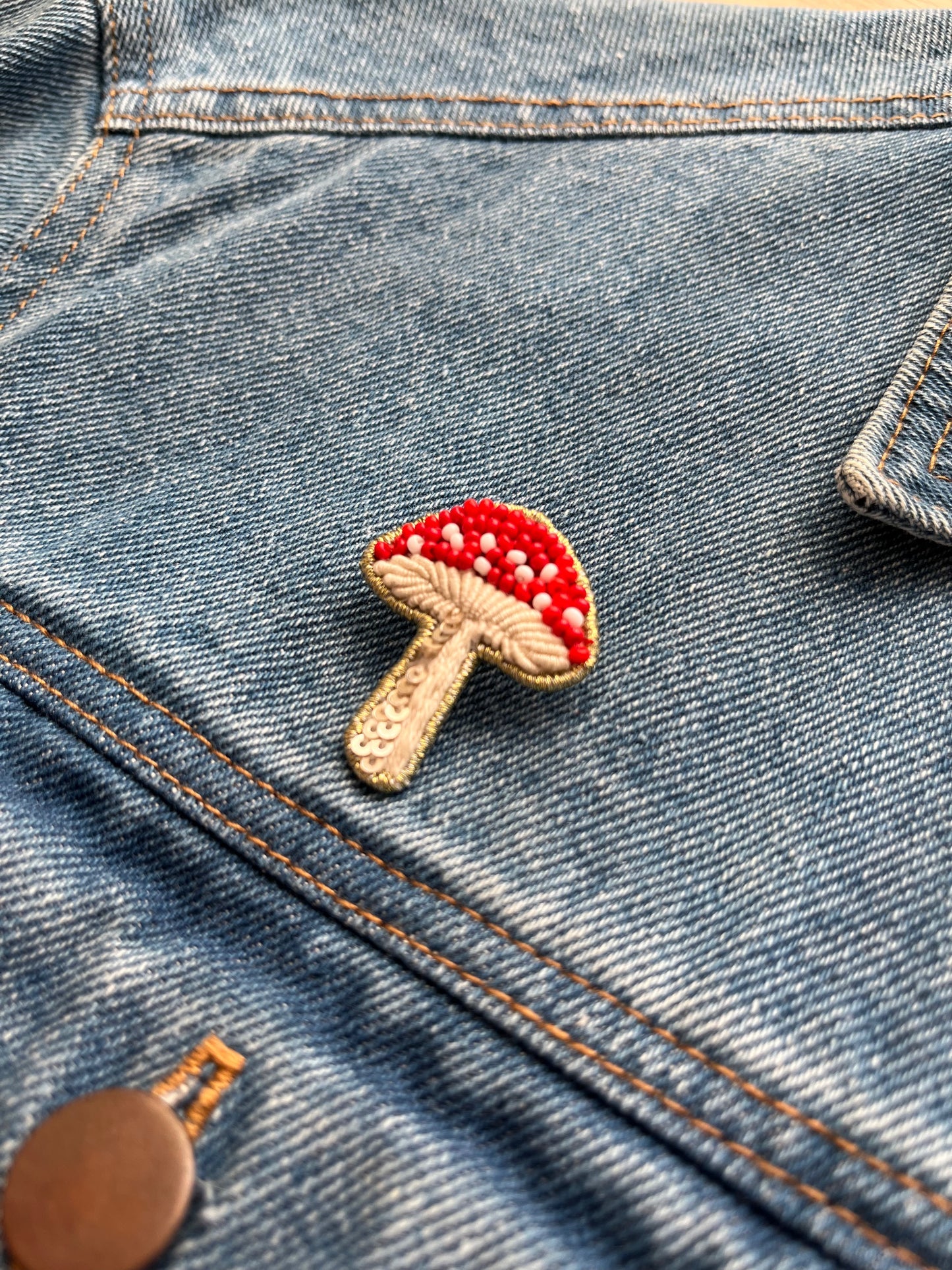 Amanita Mushroom Pin