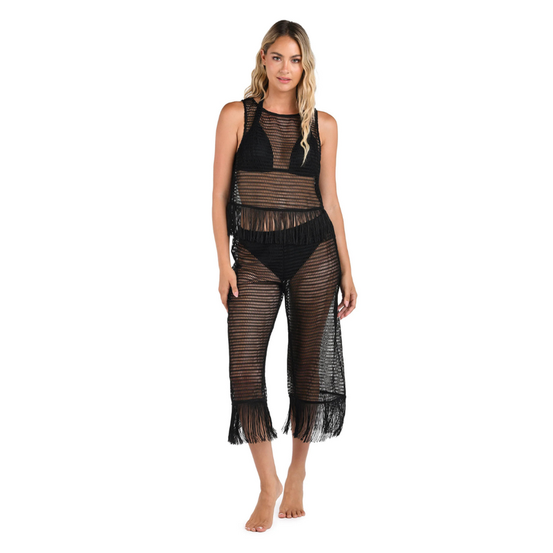 Fringed Out Cropped Pant Set