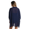 Shadow Stripe Convertible Shirt Dress Cover Up - Indigo