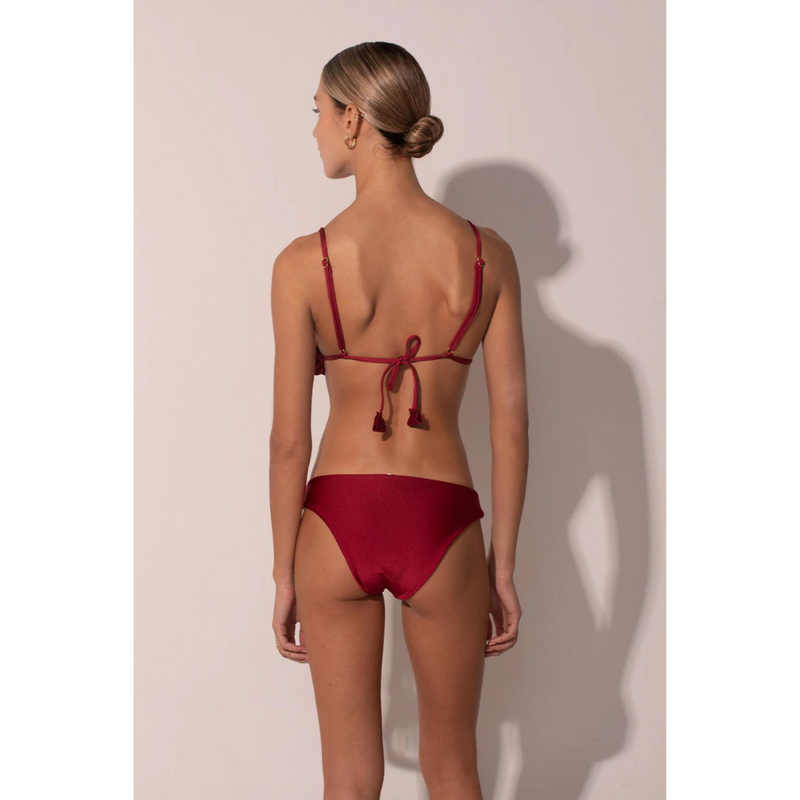 The Ruffle Darling Wine Bikini Set