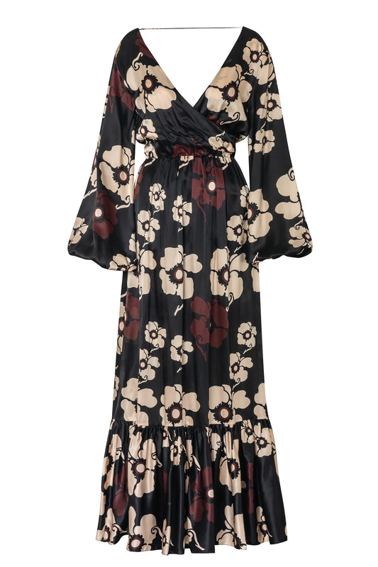 Feminine Mistique Silk Maxi Dress