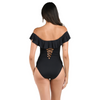 Island Goddess Off Shoulder Ruffle One Piece Black