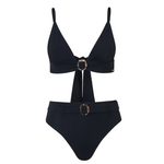 Black Belt High Waisted Bikini Set