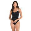 Island Goddess Draped Front Lingerie One Piece - Black