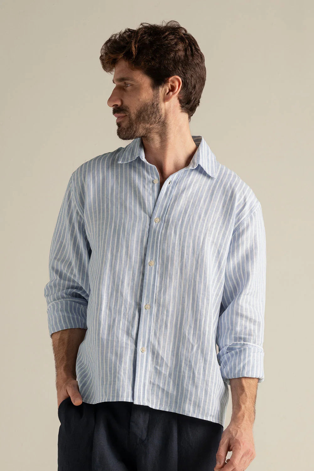 Mens Long Sleeve Relaxed Fit Shirt