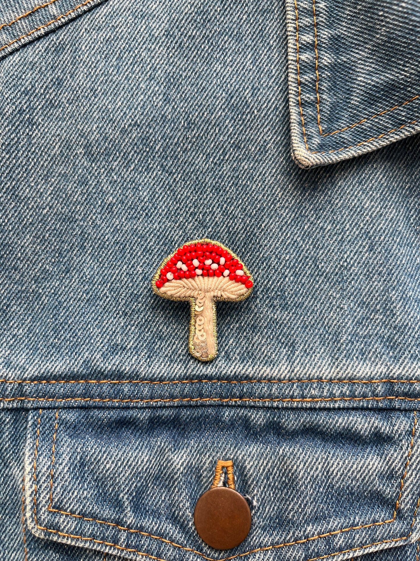Amanita Mushroom Pin