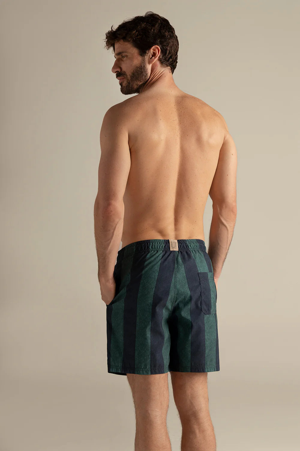 Mens Nautical Striped Swim Trunks