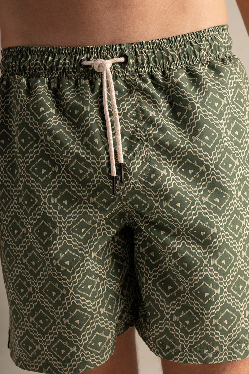 Mens Geometric Fish Swim Trunks