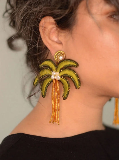 Tropical Palm Tree Earrings