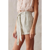 Talia Button Front Pleated Shorts Dune Green