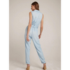 Sleeveless Belted Jumpsuit Sky Wash