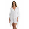 Apulia Mix Lace Front Caftan Dress - White